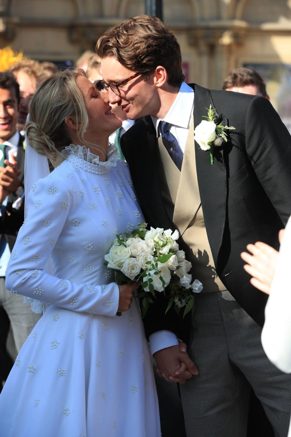 Goulding and Jopling on their wedding day (PA)