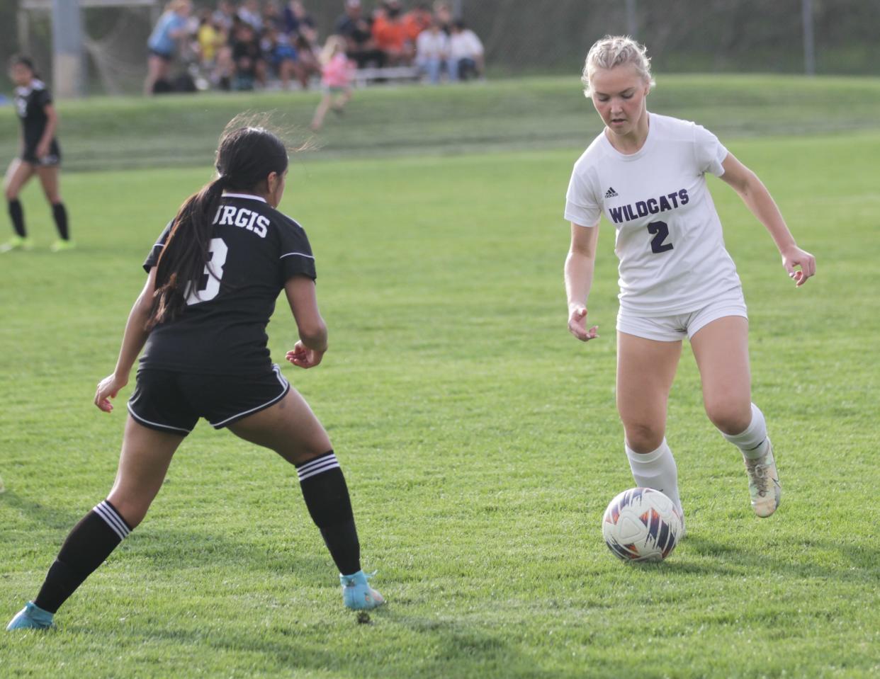 Tori Thorborjnsen scored twice for Three Rivers at Sturgis on Monday.