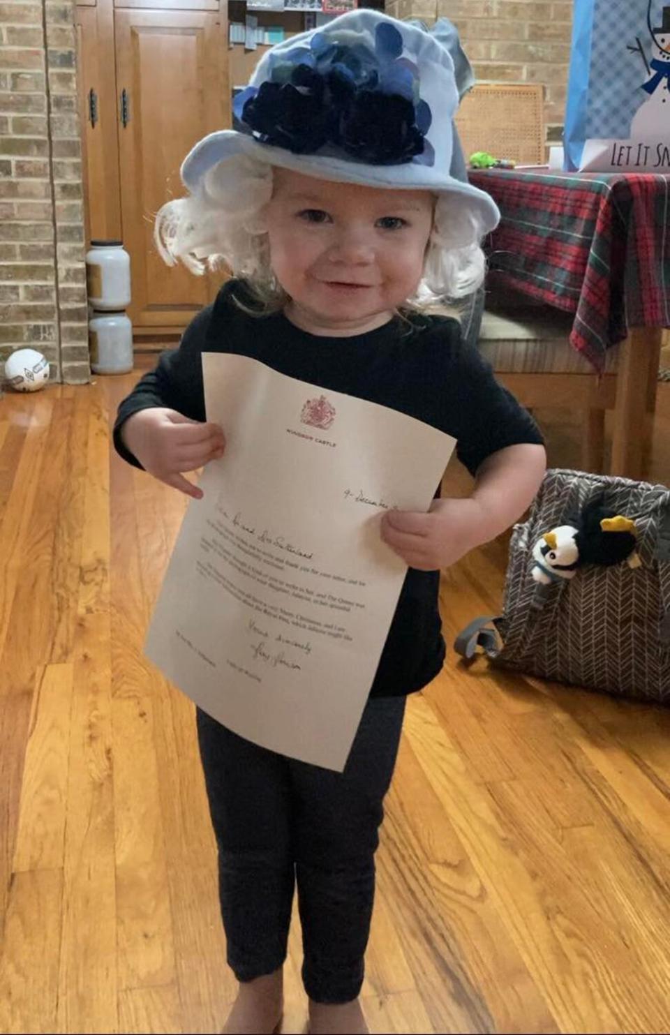 toddler dressed as Queen Elizabeth