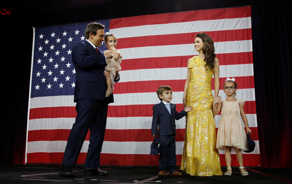 Ron DeSantis with his wife, Casey, and their children