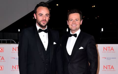 Anthony 'Ant' McPartlin and Declan 'Dec' Donnelly (right) attending the National Television Awards 201 - Credit: PA