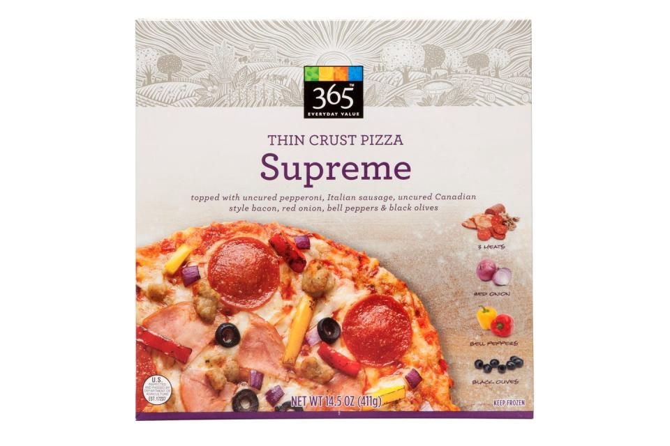 14. Whole Foods 365 Thin Crust Supreme Pizza