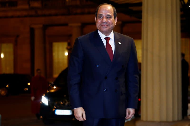 Egypt's President Abdel Fattah al-Sisi arrives at Buckingham Palace in London