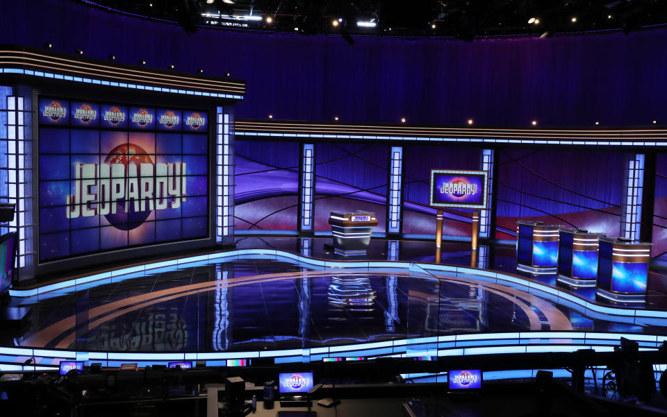 This image released by JEOPARDY! shows the new set for the popular quiz show. Season 37 will premiere on Sept. 14. (Carol Kaelson/JEOPARDY! via AP)