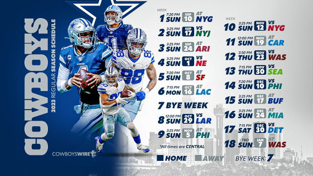 2023 Dallas Cowboys schedule: See dates, times for all regular