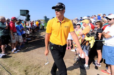 Aug 14, 2015; Sheboygan, WI, USA; Henrik Stenson walks to the 16th tee during the second round of the 2015 PGA Championship golf tournament at Whistling Straits. Thomas J. Russo-USA TODAY Sports