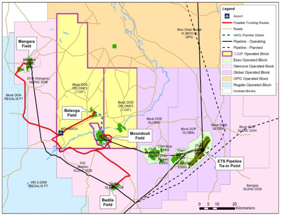 Doba Basin, Chad Exploration/Exploitation Blocks and Oil Fields