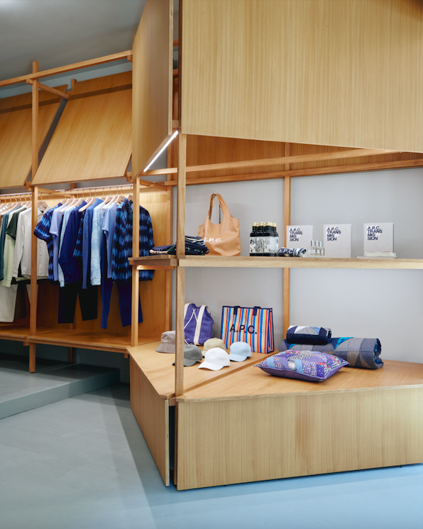 Inside the new A.P.C. store in Milan.