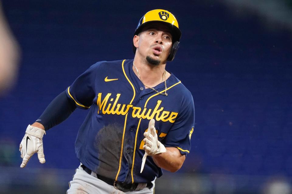 Shortstop Willy Adames has fit in nicely with the Milwaukee Brewers since being traded by the Rays.