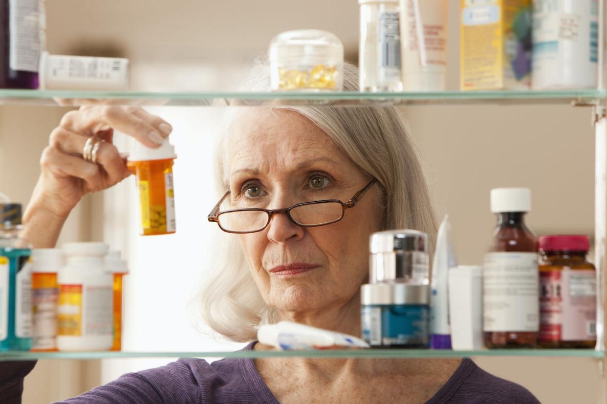 A variety of pain-relieving drugs are available both over the counter and by prescription. <a href="https://www.gettyimages.com/detail/photo/senior-woman-looking-at-prescription-bottles-royalty-free-image/150684340" rel="nofollow noopener" target="_blank" data-ylk="slk:SelectStock/Vetta via Getty Images;elm:context_link;itc:0;sec:content-canvas" class="link ">SelectStock/Vetta via Getty Images</a>