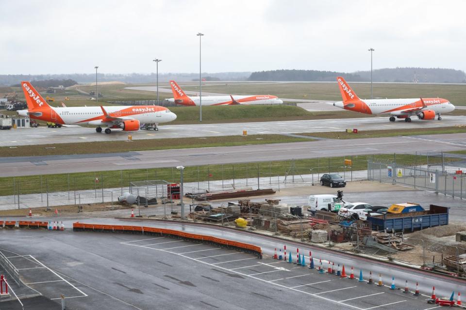 London Luton Airport’s runway has closed after a “surface defect” was found amid the extreme heat (Jonathan Brady/PA) (PA Archive)