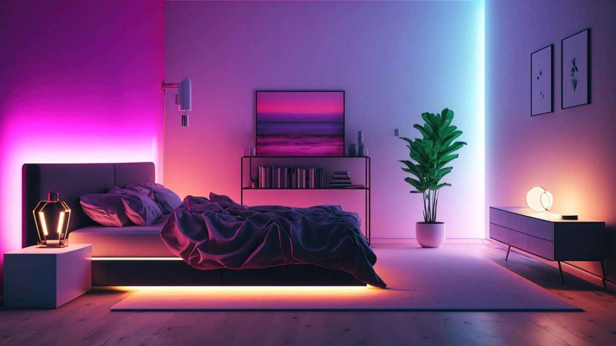  Philips hue bedroom set up. 