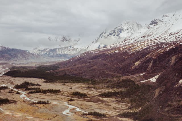 <p>Taylor McIntyre/Travel + Leisure</p> Rolling mountains in Denali National Park.