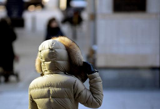 Una mujer se protege de las gélidas temperaturas que se registraban este 7 de enero de 2014 en Boston, Massachusetts (EEUU), cuando la ola de frío que cubre EEUU volvía al este del país