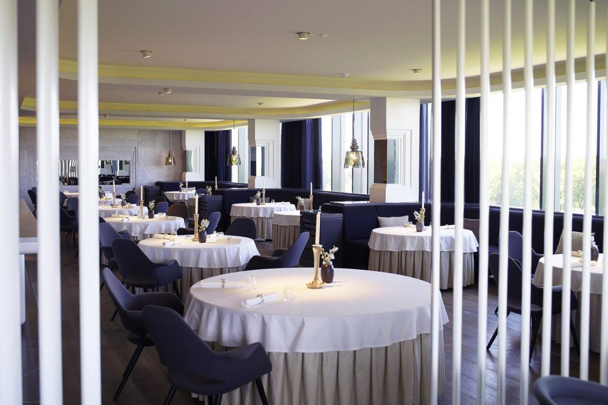 Tables laid in Geranium Restaurant in Copenhagen, Denmark