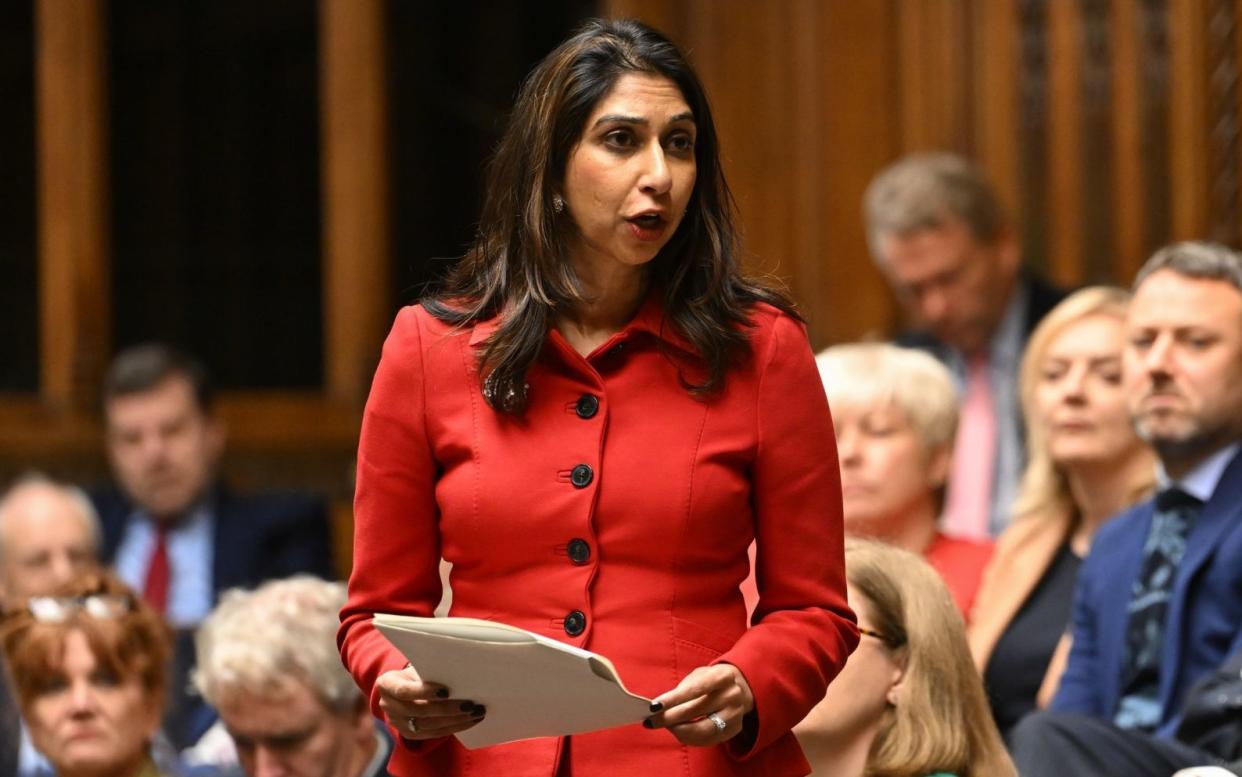 Suella Braverman delivering a personal statement to the House of Commons