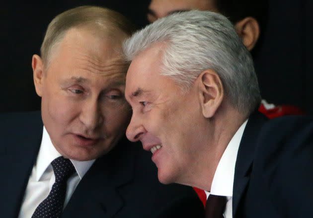 Moscow mayor Sergei Sobyanin with Vladimir Putin.