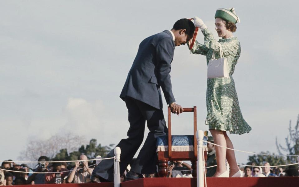 Such was Sir Gary Sobers’ popularity that the Queen flew out to Bridgetown in 1975 to give him a knighthood - Serge Lemoine/Getty Images/ Hulton Royals Collection