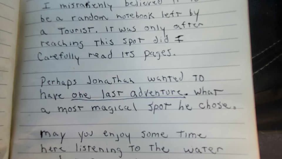 This entry signed by “a nomad” and dated June 1, 2024, explains how the second journal ended up along Highway 24, where Joy found it. - Courtesy Sherr Joy