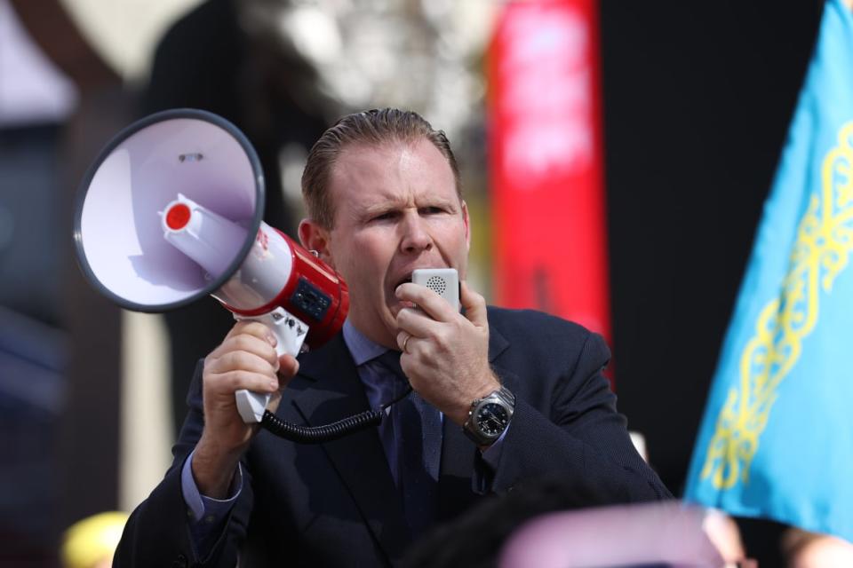 <div class="inline-image__caption"><p>Andrew Giuliani speaks at a protest in Times Square in February.</p></div> <div class="inline-image__credit">Tayfun Coskun/Anadolu Agency via Getty</div>