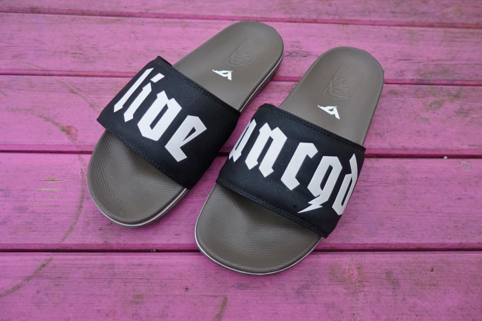 YT x Vans Live Uncaged Off The Wall limited edition shoe collaboration, La Costa slides