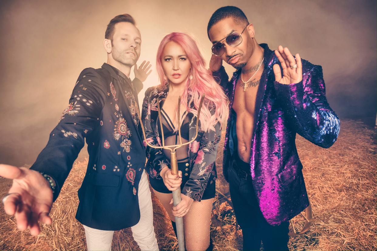 "Right Thurr" rapper Chingy (right) collaborates with Nashville duo Meg & Tyler on a new country-rap single, "The Whoa Down."