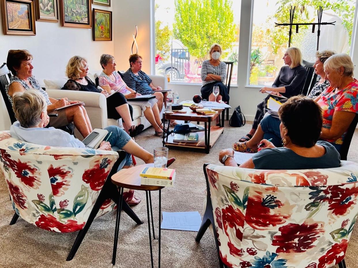 AAUW members attend a planning meeting