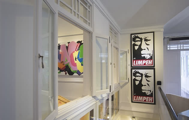 Watch expert Dominic Khoo's art collection also includes those by local urban artiste Skl0. (Andrew Lum Photography)