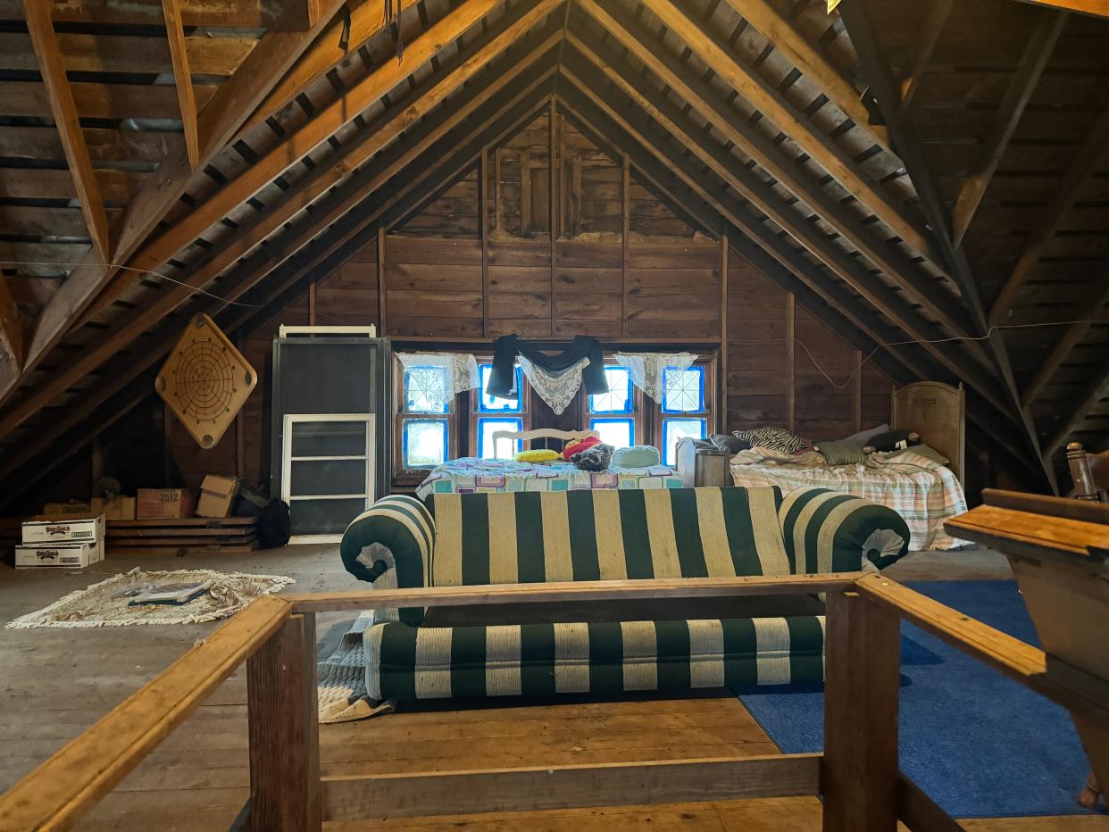This home on Fonda, Iowa features an unfinished attic that could serve as a bedroom, office or extra living room. It recently went viral on the Instagram account @cheapoldhouses.