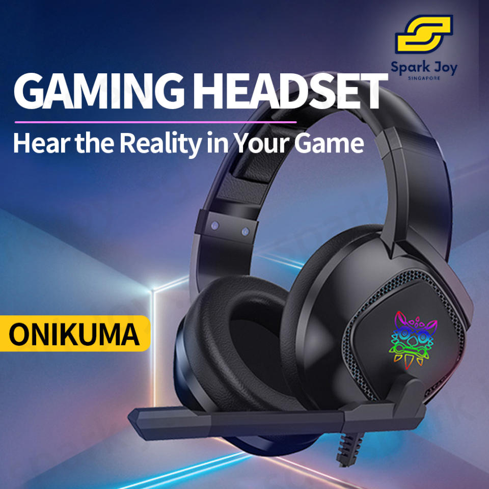 ONIKUMA K19 K20 K5 K6 K8 K10 RGB LED Lights Gaming Headset with Microphone. (Photo: Shopee SG)