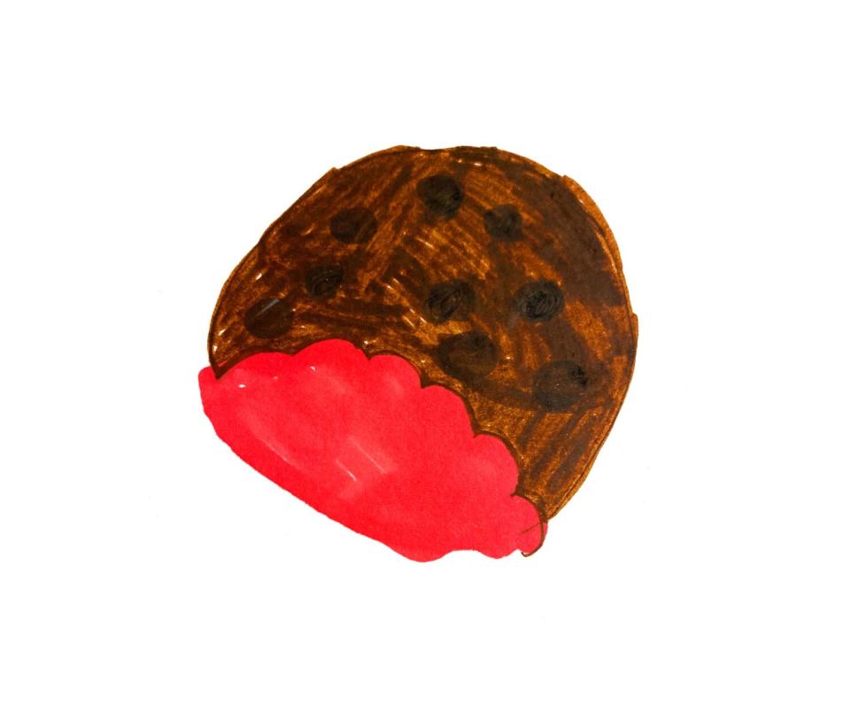 Cora's drawing of the raspberry cookie