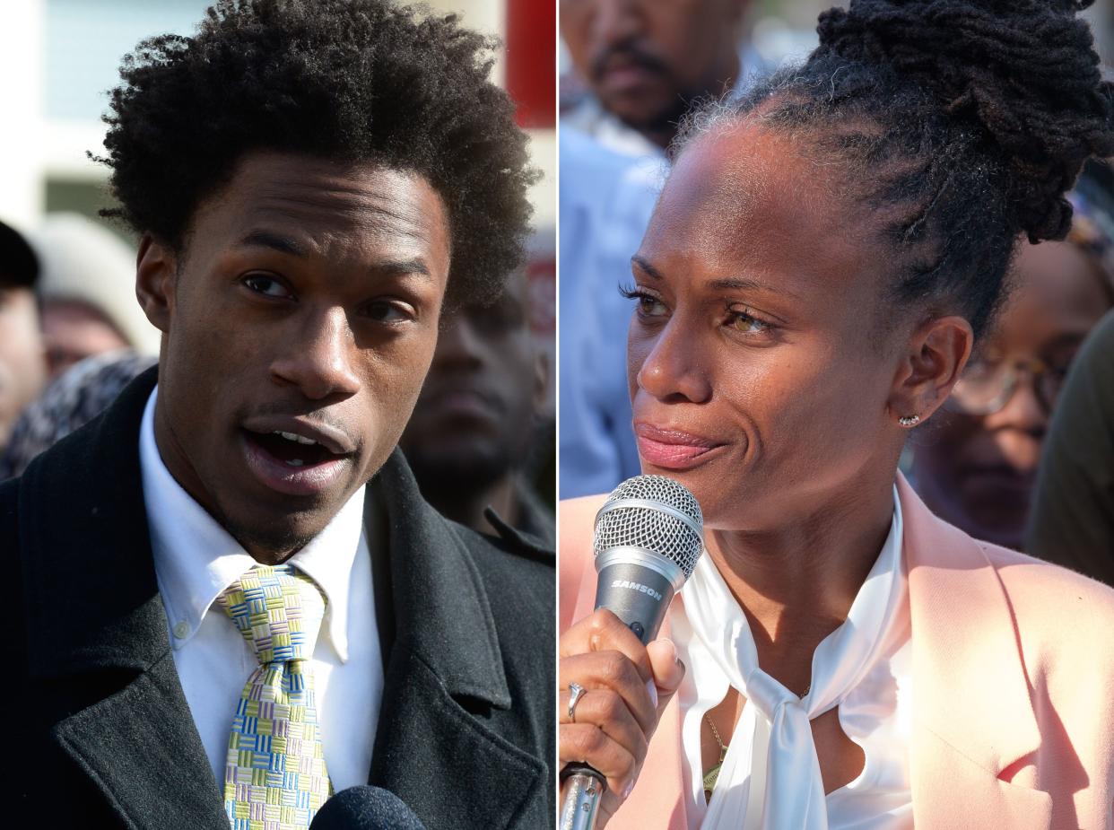 Hercules Reid (left) and New York State Assemblywoman Monique Chandler-Waterman (D-Brooklyn).