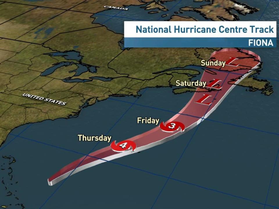 Hurricane Fiona will track northward and into Maritimes late Friday and Saturday as it transitions to a post-tropical storm. (Ryan Snoddon/CBC - image credit)