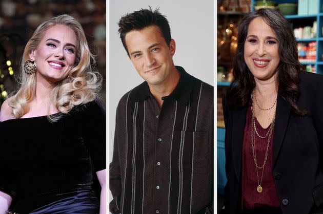 Adele (left) and Maggie Wheeler have paid tribute to Matthew Perry (centre)
