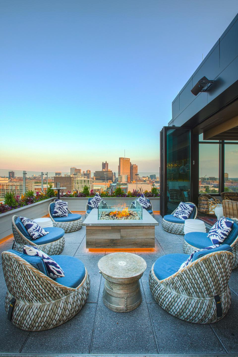 Lincoln Social Rooftop is a sleek, modern lounge.