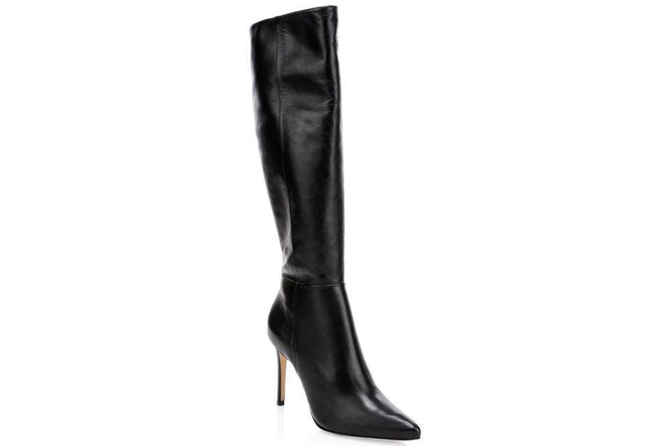 black boots, leather, knee high, schutz