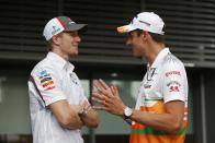 FORCE INDIA (Adrian Sutil 10, Paul Di Resta retired)<br><br> Webber's last lap retirement gifted Sutil the final point. Di Resta might have finished as high as sixth but crashed at turn seven with seven laps to go.