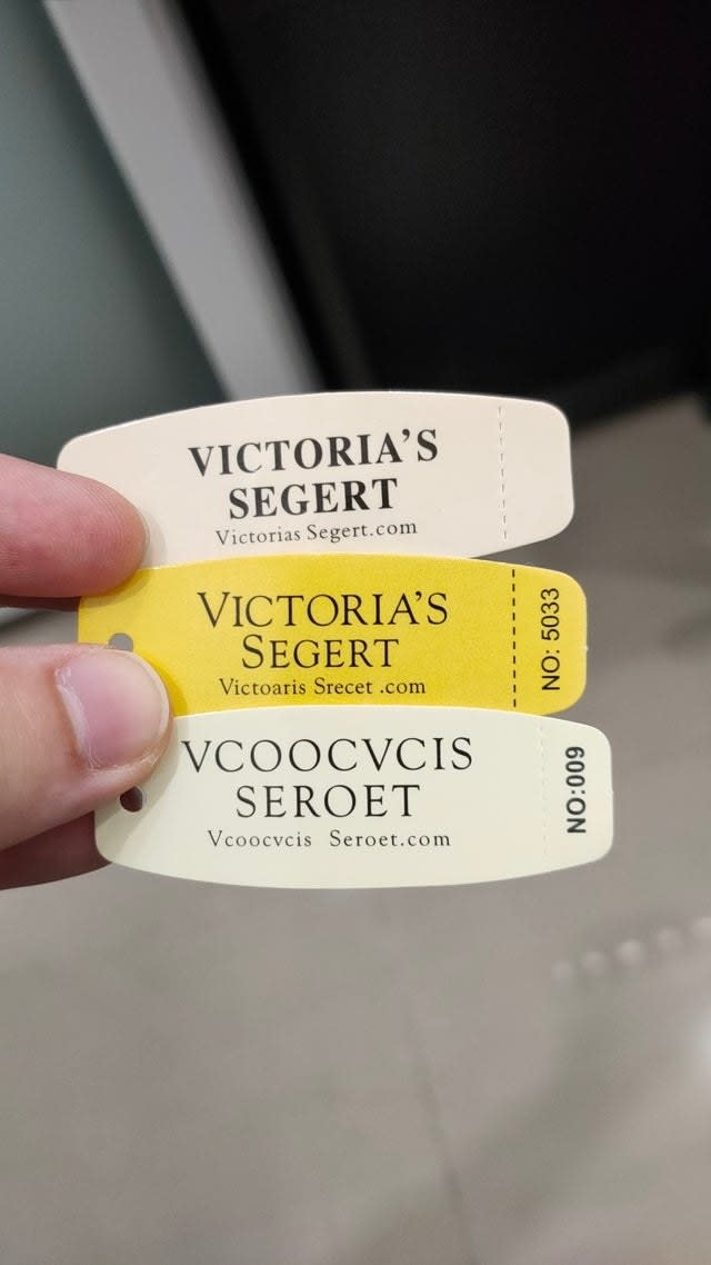 fake Victoria's "Segret" label