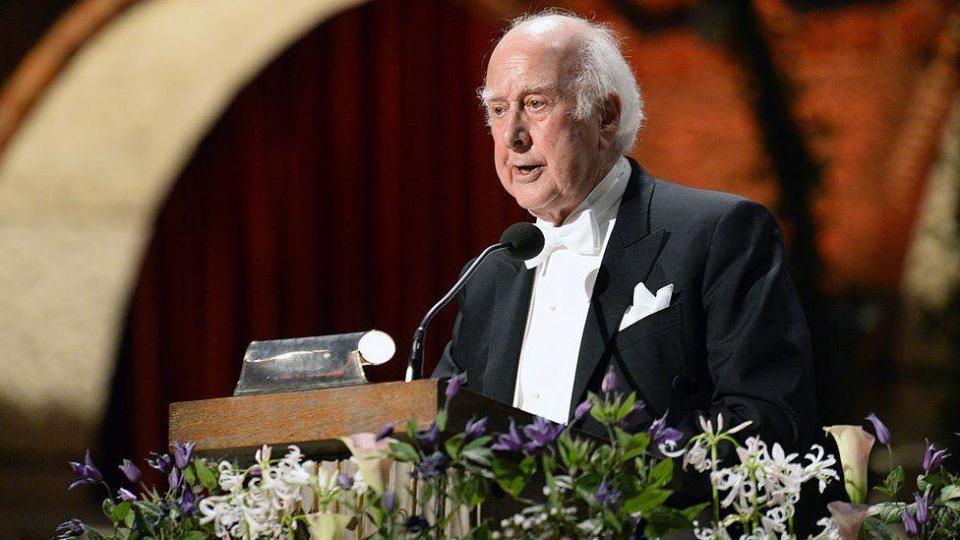 Higgs en la ceremonia del Premio Nobel, el 10 de diciembre de 2013. 