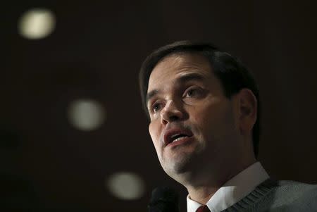 U.S. Republican presidential candidate Marco Rubio speaks at a campaign event in Coralville, Iowa, United States, January 18, 2016. REUTERS/Jim Young