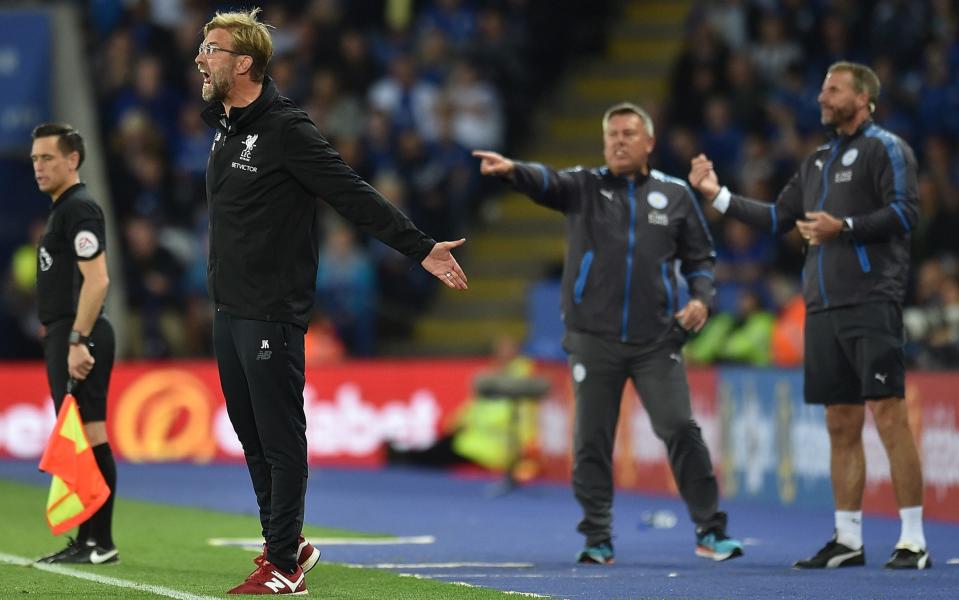 Jurgen Klopp cut an agitated figure on the touchline at the Kingpower Stadium during an action-packed 90 minutes - Liverpool FC