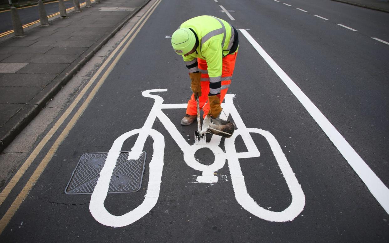 The fines, which are already enforced in London, could be introduced nationwide as the government tries to encourage more environmentally friendly ways of getting to work once the lockdown is lifted - Eddie Mitchell/Eddie Mitchell