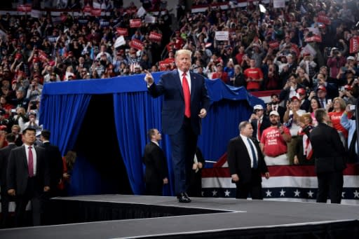 President Donald Trump told a political rally in Hershey, Pennsylvania that the charges against him were "impeachment light"