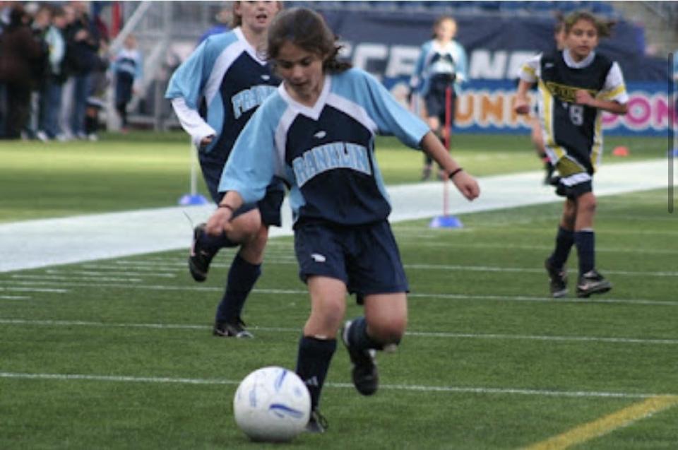 Grace Gallo in her youth soccer days in Franklin.