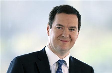 Britain's Chancellor of the Exchequer George Osborne delivers a speech on the forthcoming Scottish independence referendum in Edinburgh in Scotland February 13, 2014. REUTERS/Scott Heppell/Pool