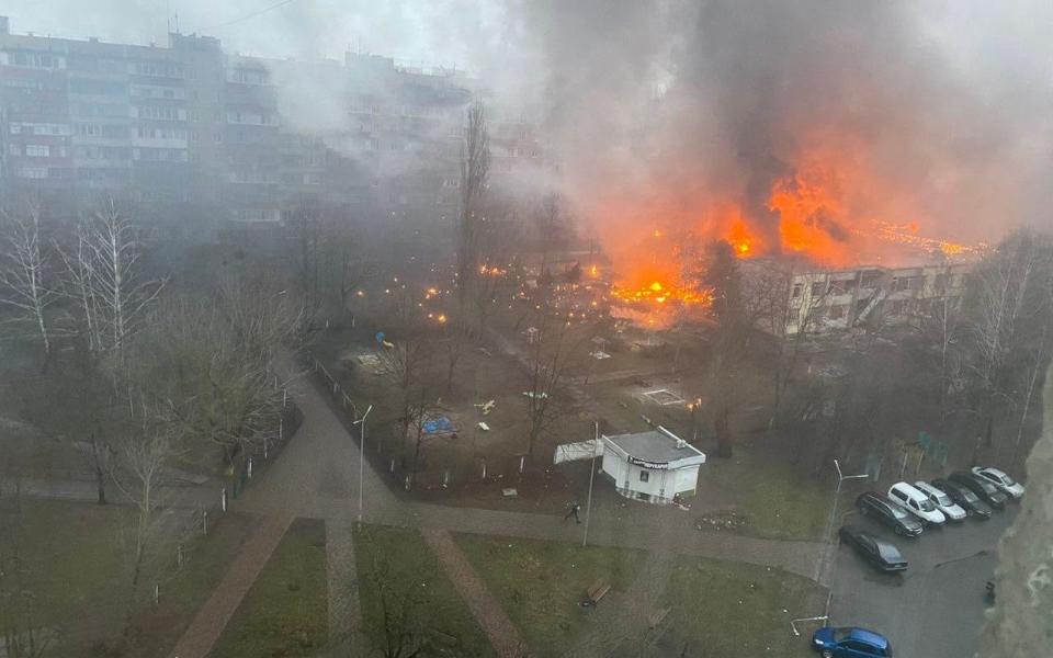 Aftermath of kindergarten explosion in Brovary - @furrr_fur/Twitter/@furrr_fur/Twitter