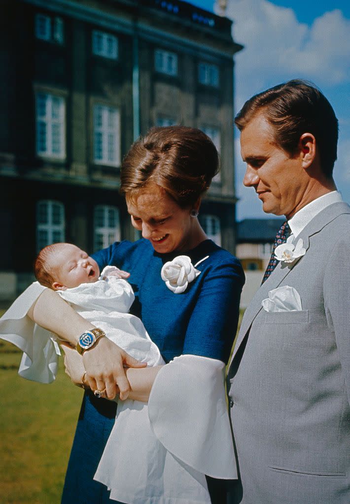 princess margrethe holding her son