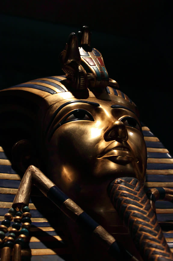 New computed tomography scans revealed that mummies including that of King Tut (shown here) showed signs of having diffuse idiopathic skeletal hyperostosis, marked by hardening of ligaments attached to the spine.