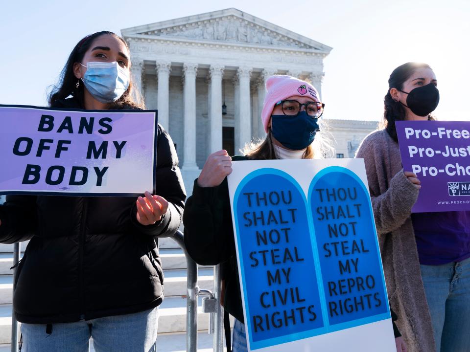 abortion protest outside Supreme Court