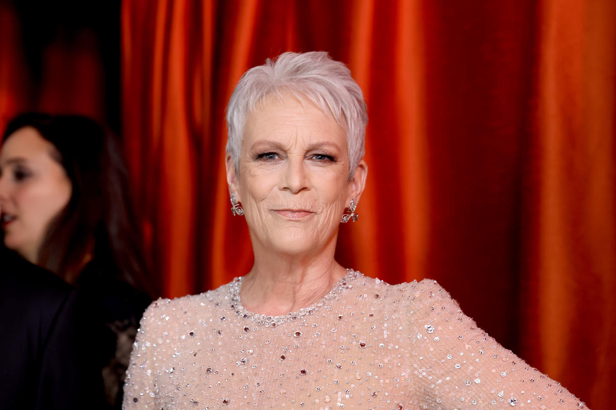 HOLLYWOOD, CALIFORNIA - MARCH 12: Jamie Lee Curtis attends the 95th Annual Academy Awards on March 12, 2023 in Hollywood, California. (Photo by Mike Coppola/Getty Images)